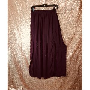 Double side slit long shear dress.